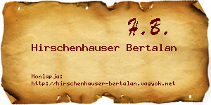 Hirschenhauser Bertalan névjegykártya